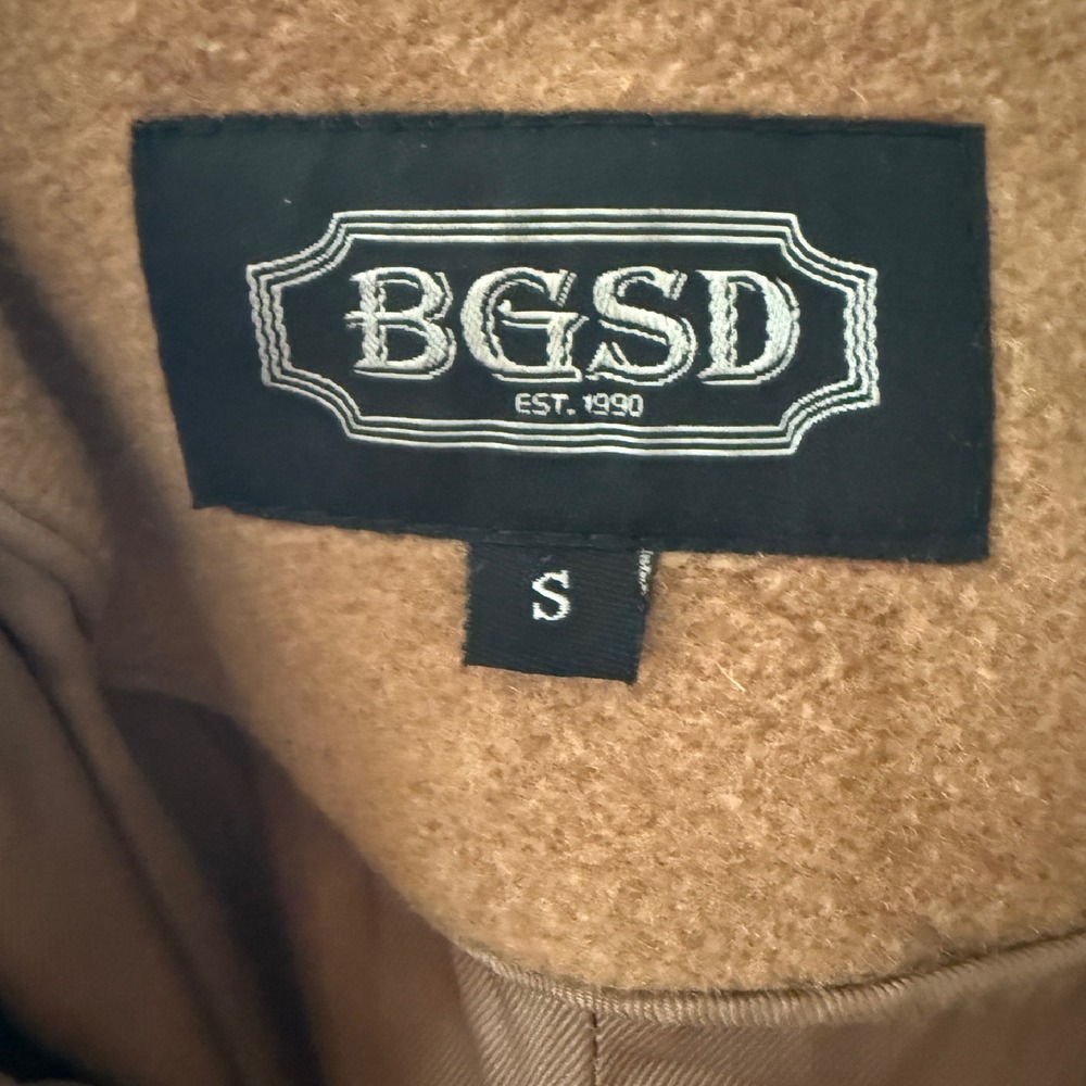 BGSD Wool Blend Coat Classic Button Front Tan Coat Jacket Size S - Picture 5 of 7